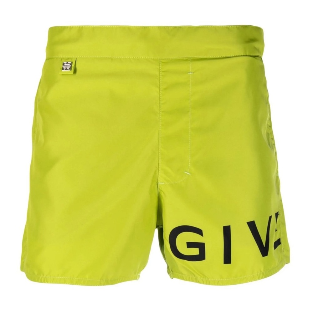 Givenchy Logo-Print Swim Shorts Green (US M Small)